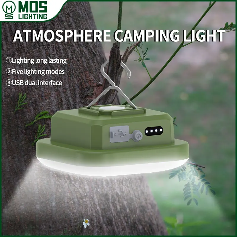 MOSLIGHTING LED Outdoor Camping Light 9000mAh Rechargeable Atmosphere Lantern Long Endurance Emergency Flashlight IP65Waterproof