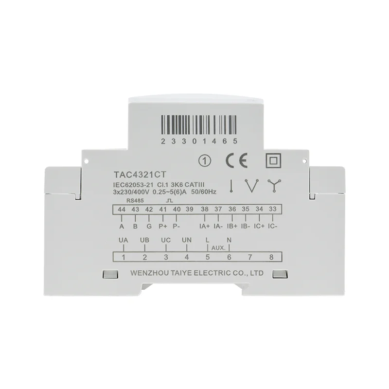 TAC4321CT Three Phase Din Rail WiFi Tuya Mutil-function Energy Meter 230/400VAC