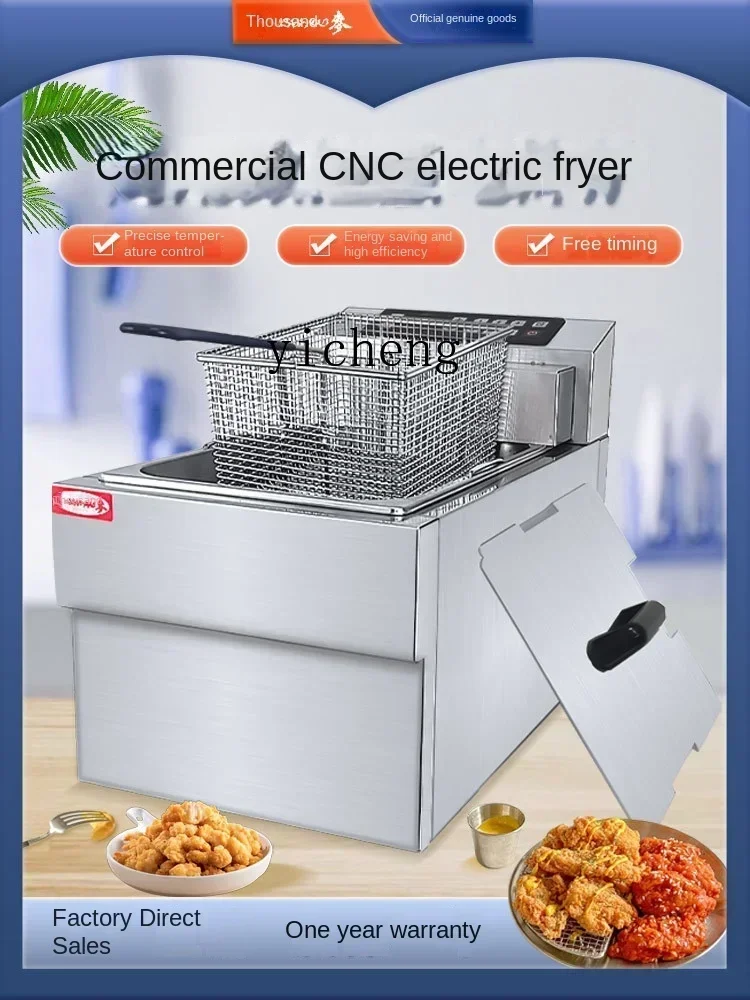 FGFriggitrice elettrica Display digitale التجاري con temporization macchina fritta in acciaio inossidabile a cilindro sing