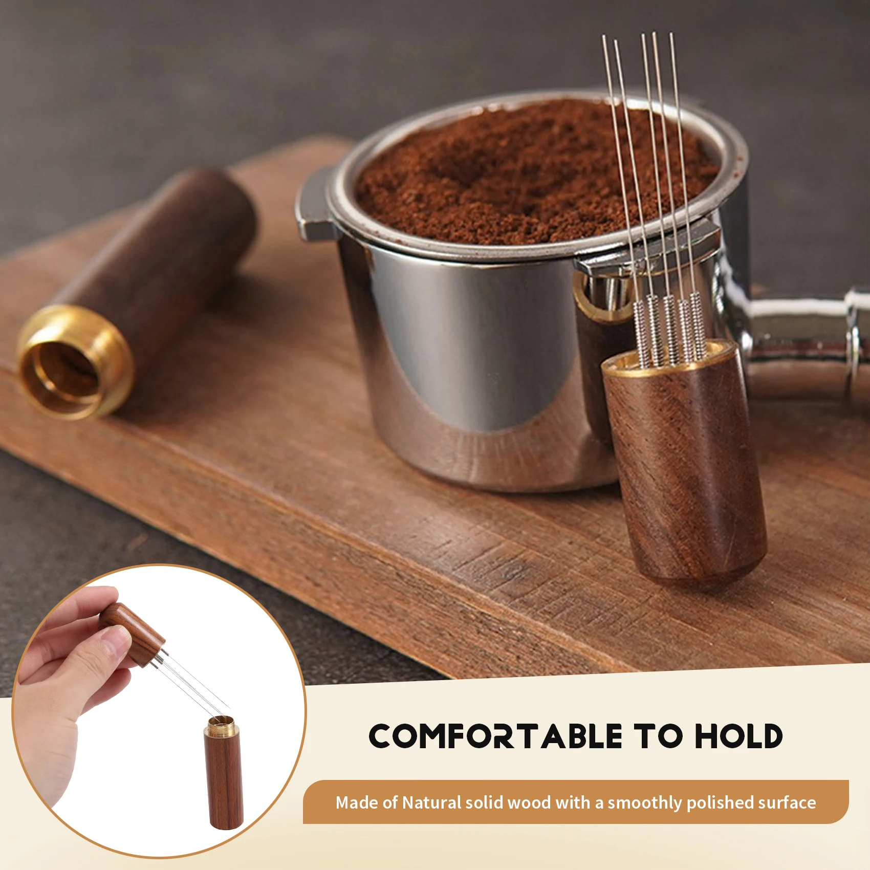 Темпер для кофе, иглы из нержавеющей стали, мешалка для порошка эспрессо, распределитель, выравниватель, инструменты WDT, аксессуары для перемешивания для кафе A # A66K