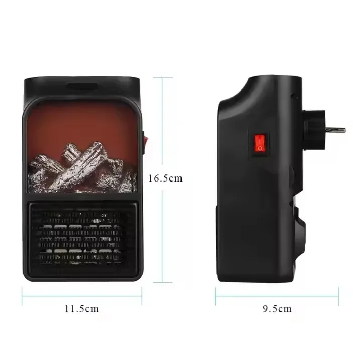 LED display portable, plug-in wall heater mini modern real flame effect fireplace built-in electric heater