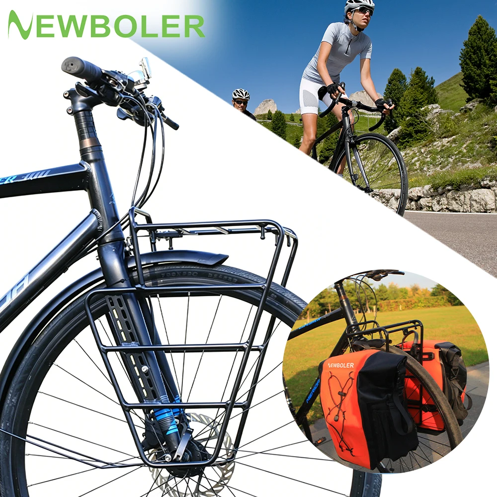 NEWBOLER 2026 New Gravel Bike Front Rack Carrier Pannier Bag Luggage Shelf Bracket  MTB Road Bicycle Carrier Cargo Rack