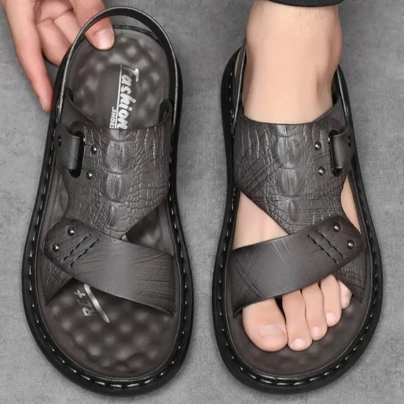 Men Office Open Toe Shoes Sandals Non-slip Slippers Male Footwear Mens Summer Outdoor Shoes