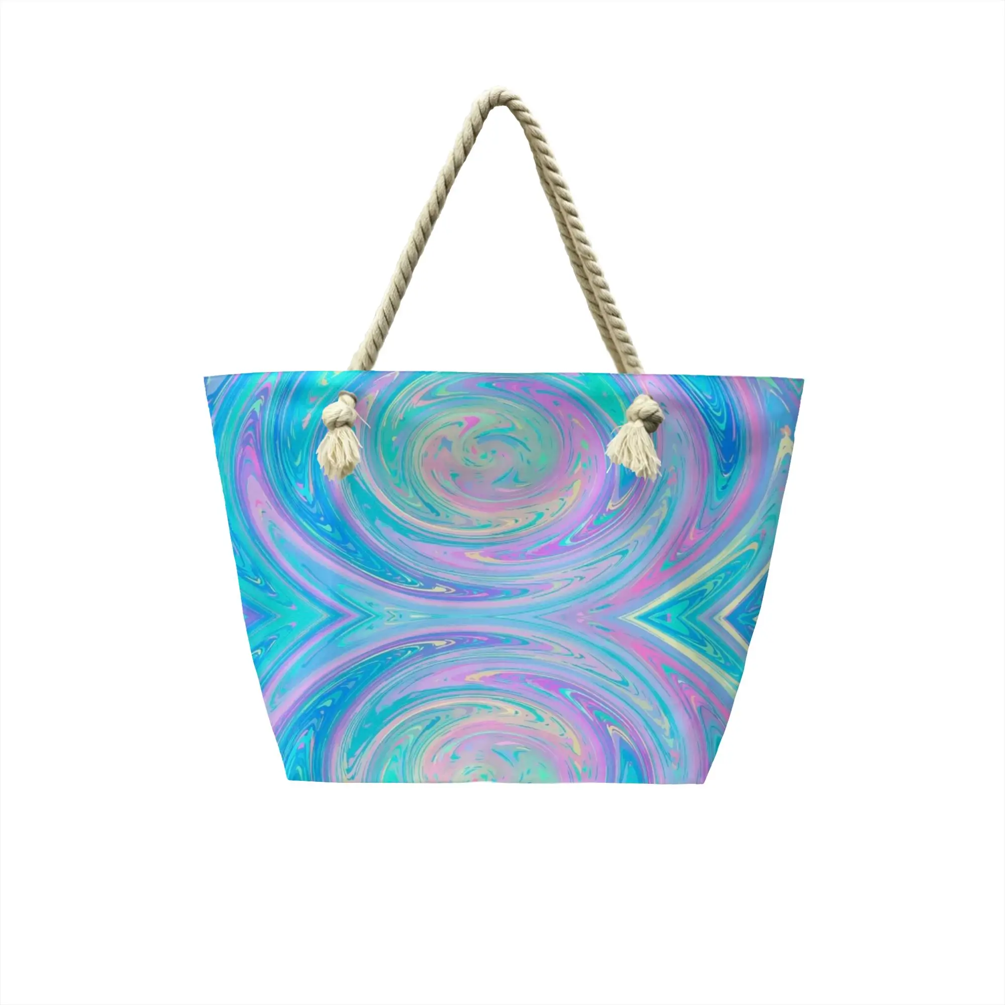 Custom Rainbow Tie Dye Shopping Canvas Bag Women Reusable Big Capacity Grocery Abstract Wallpaper Shopper Tote Bags