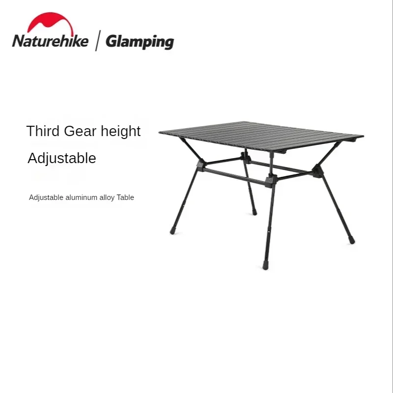 

Naturehike-Adjustable Aluminum Alloy Table, Portable Roll Folding Table, Desktop Folding Table, Camping Table-FT12 Outdoor Table