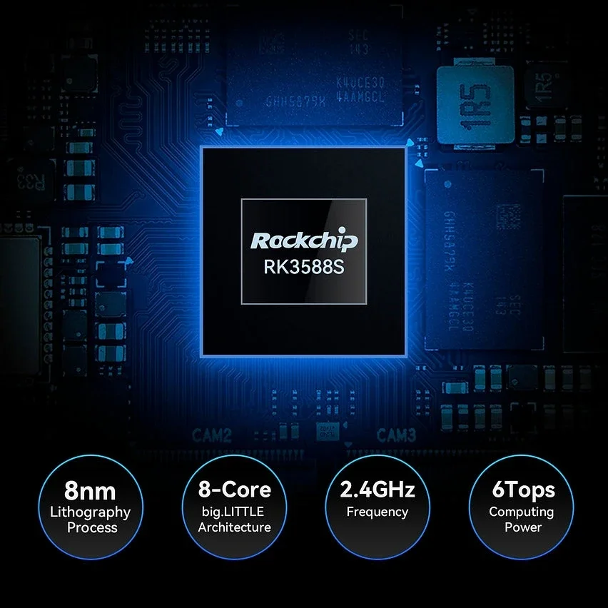 Khadas Edge2 Open Source Development Board RK3588S2 6.0 TOPS Supports 8K High-Definition Video Kit Included
