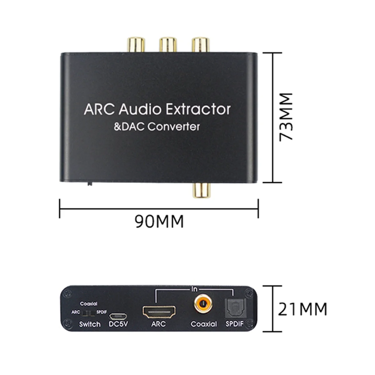 AT42 2X 192KHz ARC Audio Adapter Extractor Digital to Analog Audio Converter SPDIF Coaxial 3.5mm Jack Output
