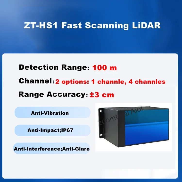 100m@10% reflectivity/200Hz fast scanning 905nm TOF lidar Horizontal FOV 120 degree/9-36V 500 m/sec2 lasting for 11 ms