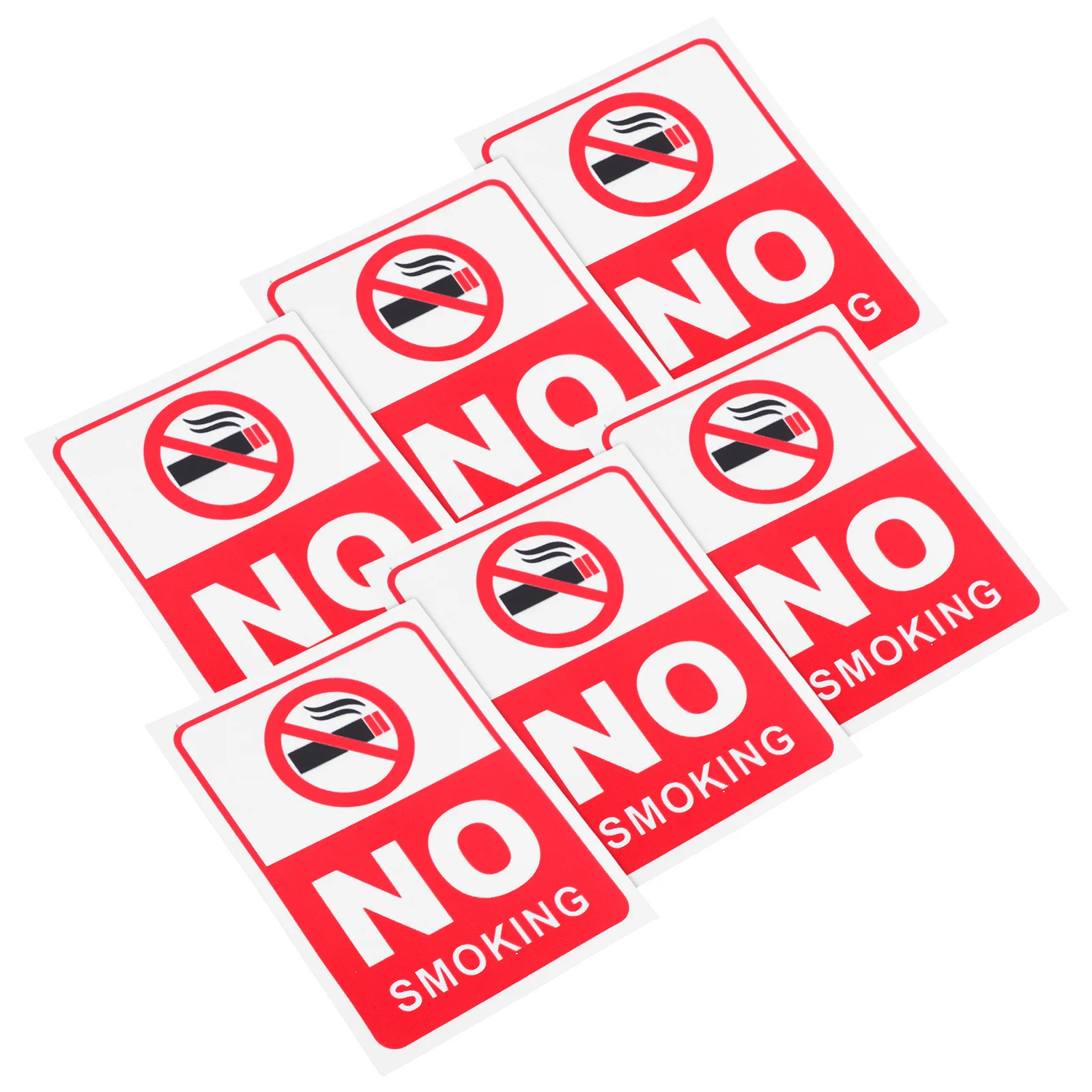 

6Pcs No Smoking Sign Fire Safety Warning Durable Plastic Notice for Office Hotel Restaurant Public Places Anti Smoking Stickers