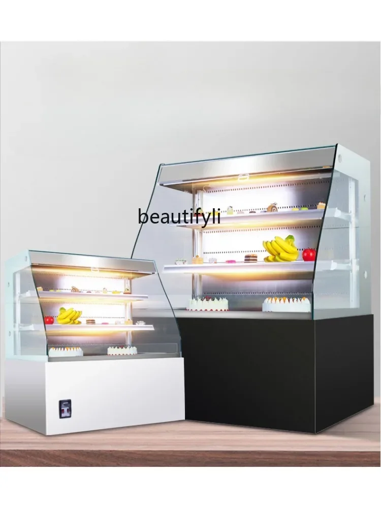 Mostrador de pantalla de viento, gabinete para sándwich, mostrador abierto para pasteles, vitrina refrigerada, congelador, gabinete fresco picante para bebidas de Sushi