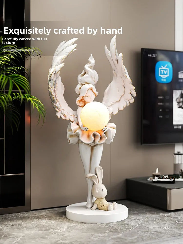 

TWR Angel Girl Large Floor Ornament Home Accessories Side Light Sculpture