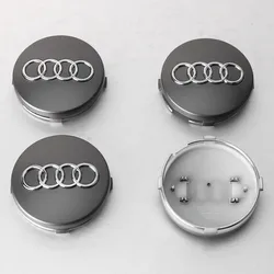 4 pz 59MM auto nero/grigio ruota centro mozzo Cap distintivo emblema per Audi A4 B5 B6 B7 A1 A3 8P 8L A6 C5 C6 A5 A7 A8 Q3 Q5 Q7 TT S3 S6