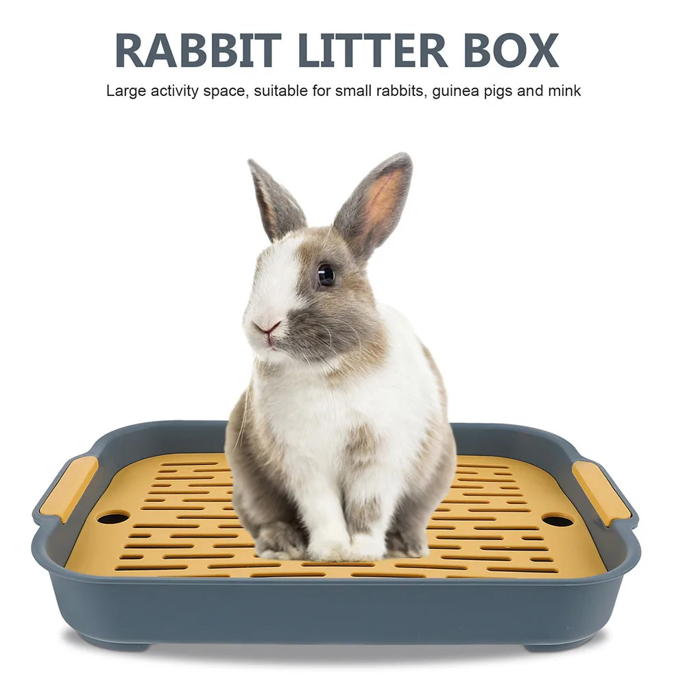 

2pcs Pet Toilet For Small Animals Indoor Rabbit Litter Box With High Fence Training Potty For Bunny Hamster Guinea Pig Cage