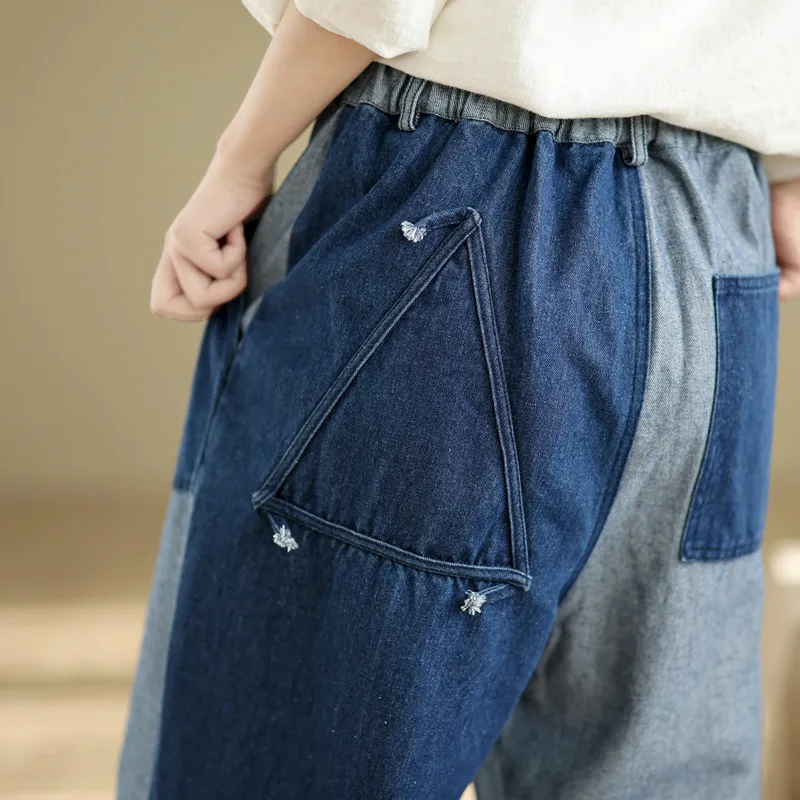 Casual High Waist Wide Leg Jeans Women's Spring Autumn Faion Trend Color Blo Slimming Straight Cut Blue Denim Trousers