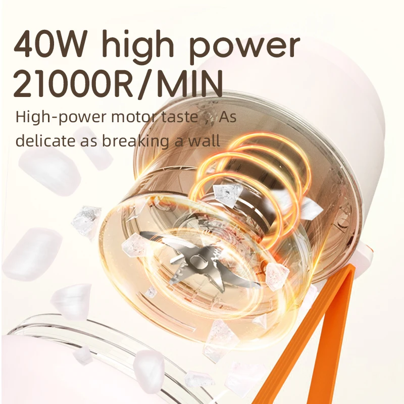 عصارة محمولة |   عصارة كهربائية لاسلكية متعددة الوظائف للاستخدام المنزلي. من السهل جدًا لصنع عصير الفواكه في كوب.) #5