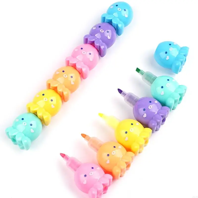 203b colorati oltopus evidenziatori per punta coglione penne colori pastello per bambini 5pc