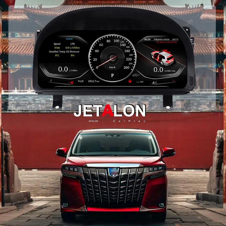 For Alphard 20 30 Series 2008-2018 LCD Dashboard Panel Digital Instrument Cluster Virtual Cockpit Speedometer GPS Speedometer