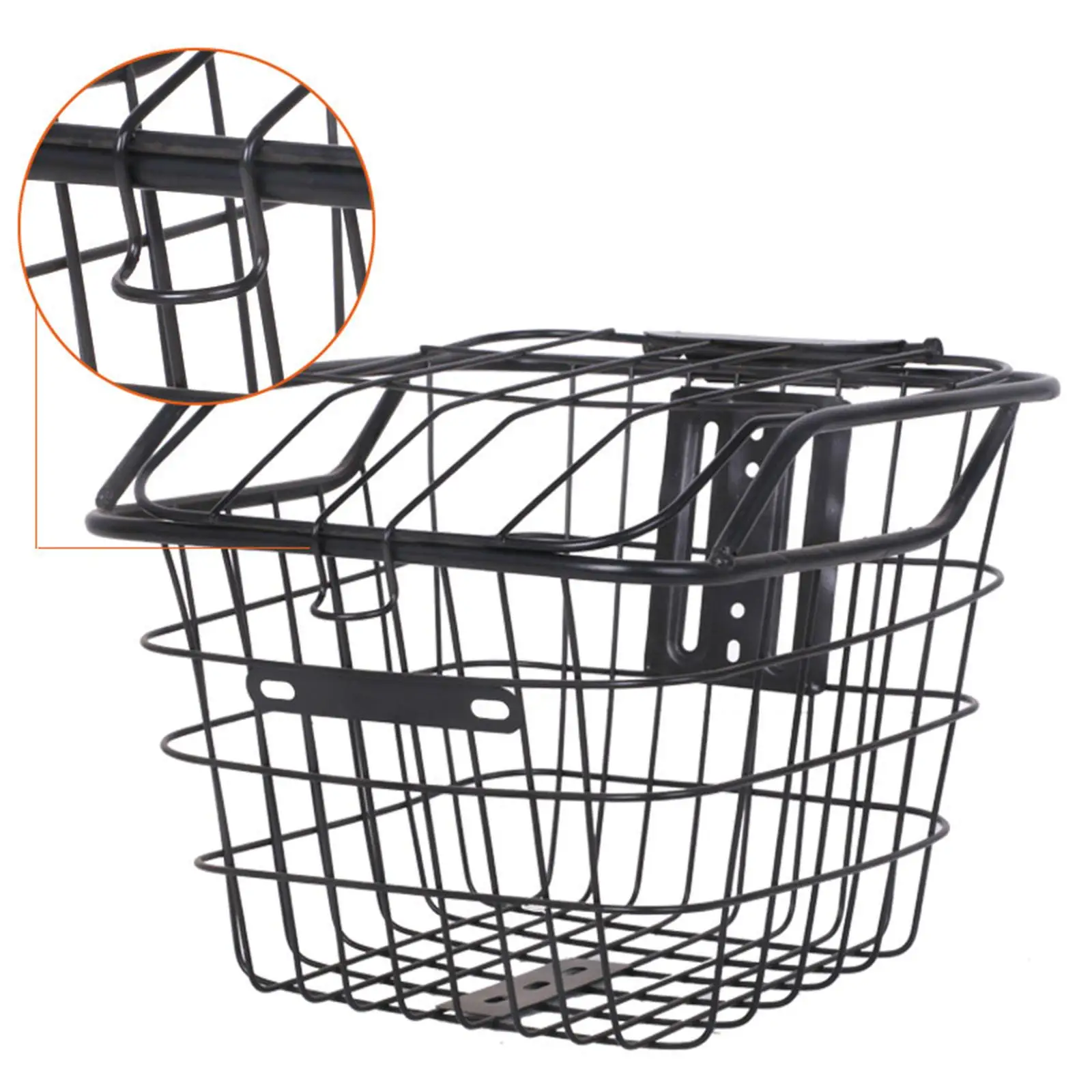 Bicycle Metal Wire Front Rear Basket with Lid Generic for Mountain Road Bike