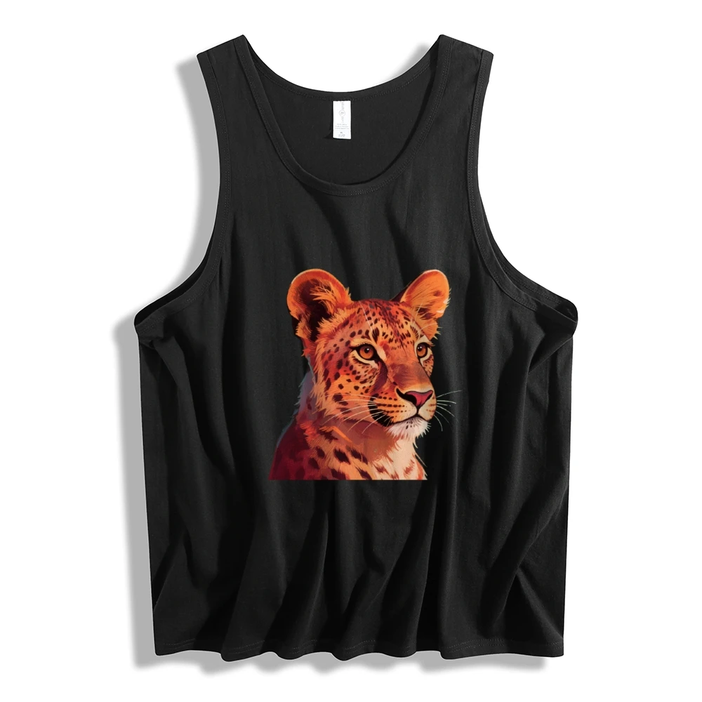 

Men's Summer Pure Cotton Printed Vest Sweat-Absorbent Breathable Sports Loose Fitness Breathable And ComfortablVest Halter Back