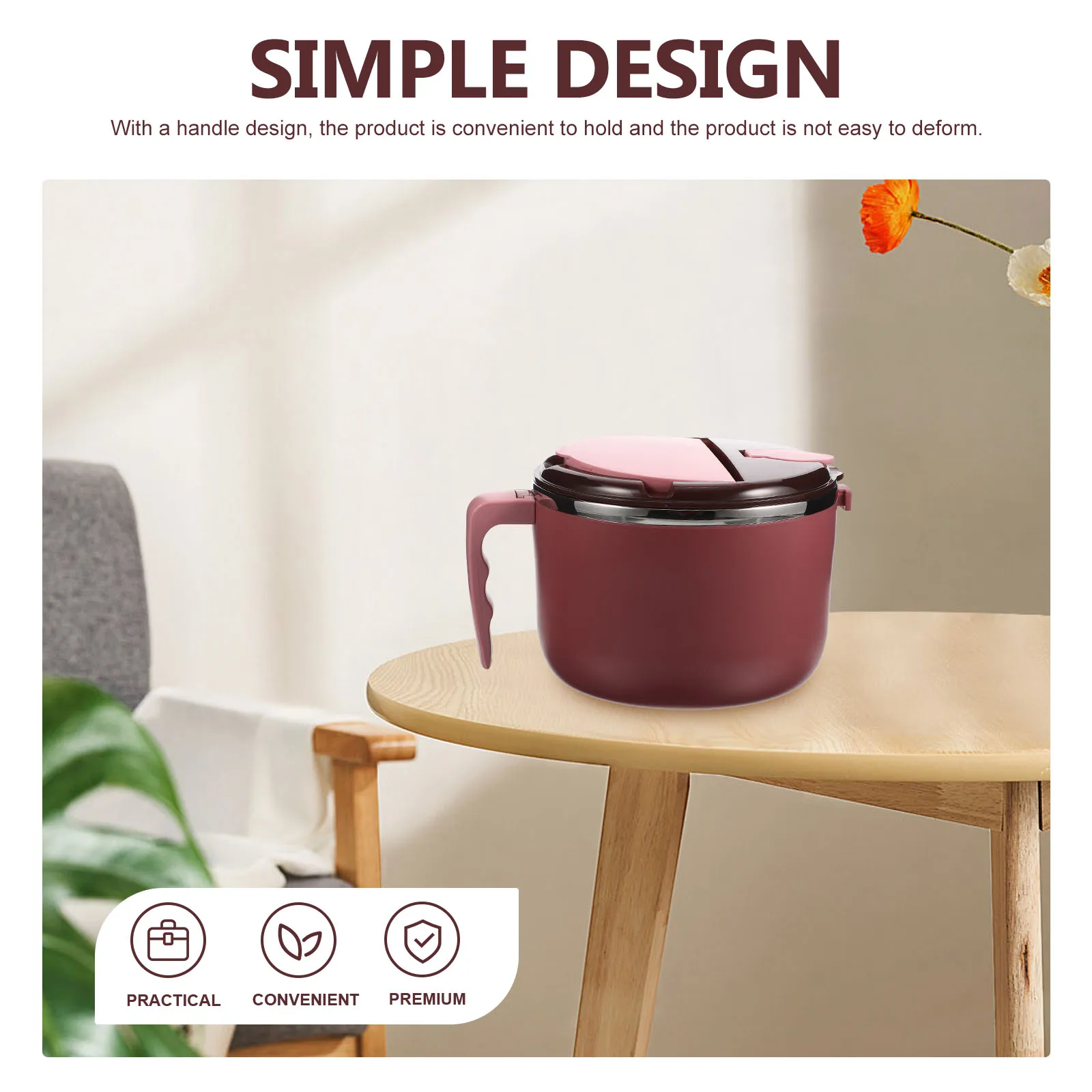 

1 set 1 Set Stainless Steel Insulated Noodle Bowl With Lid Leak Proof Multi Bowl Instant Noodles Ramen Lunch Box