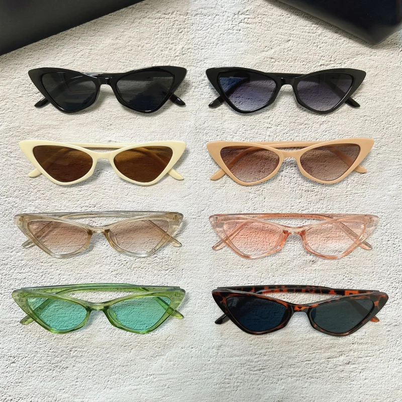 8Pairs Per Set Cat Eye Sunglasses For Men Women Fashion Small Frame Triangle Sun Glasses Summer Candy Colors Outdoor Eyewear