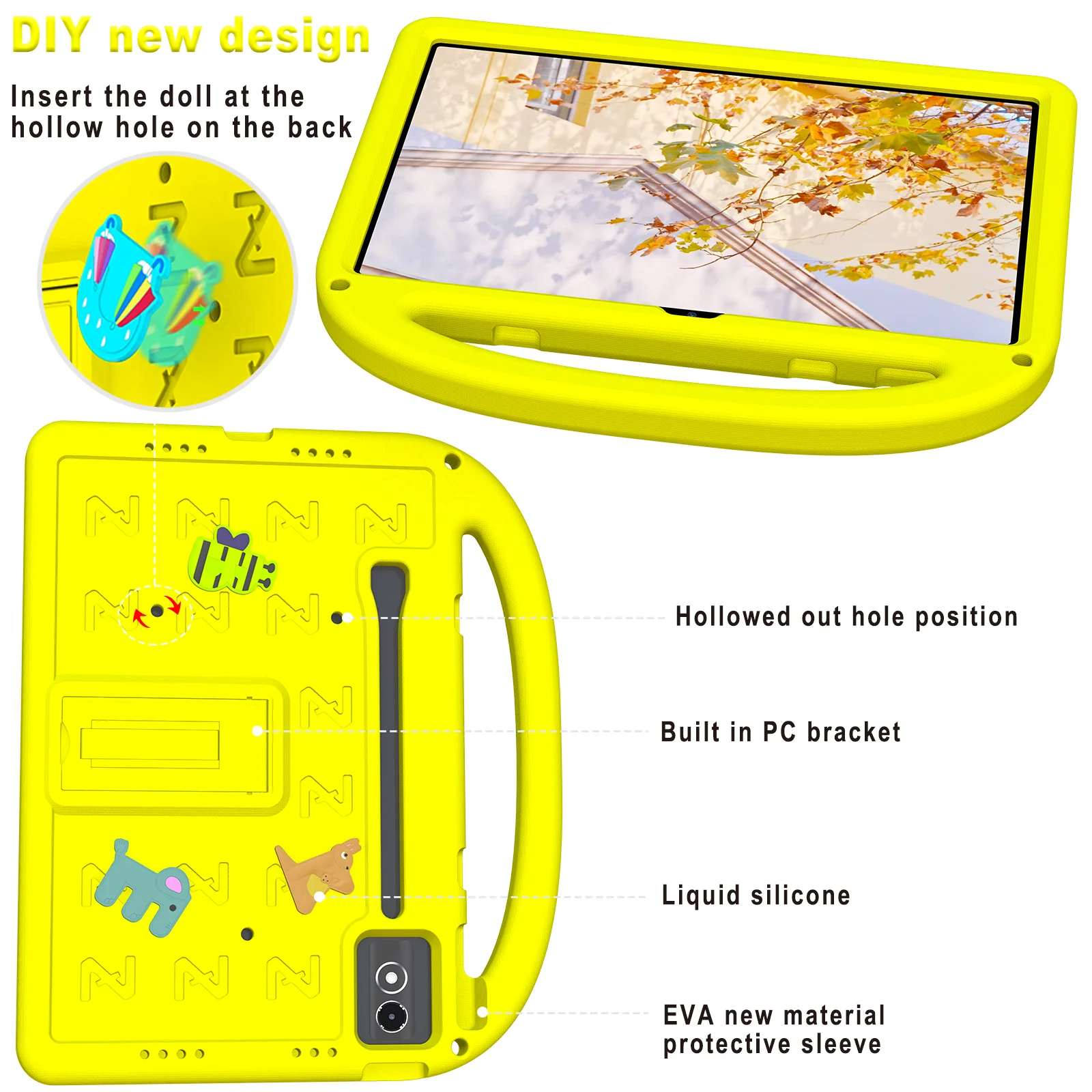 EVA-Hülle für Lenovo Idea Tab Pro TB373FU2025, TB375FC TB-370FU Xiaoxin Pad plus 12,7 Zoll YOGA Pad Pro Kinderbuchstaben Tablet-Abdeckung