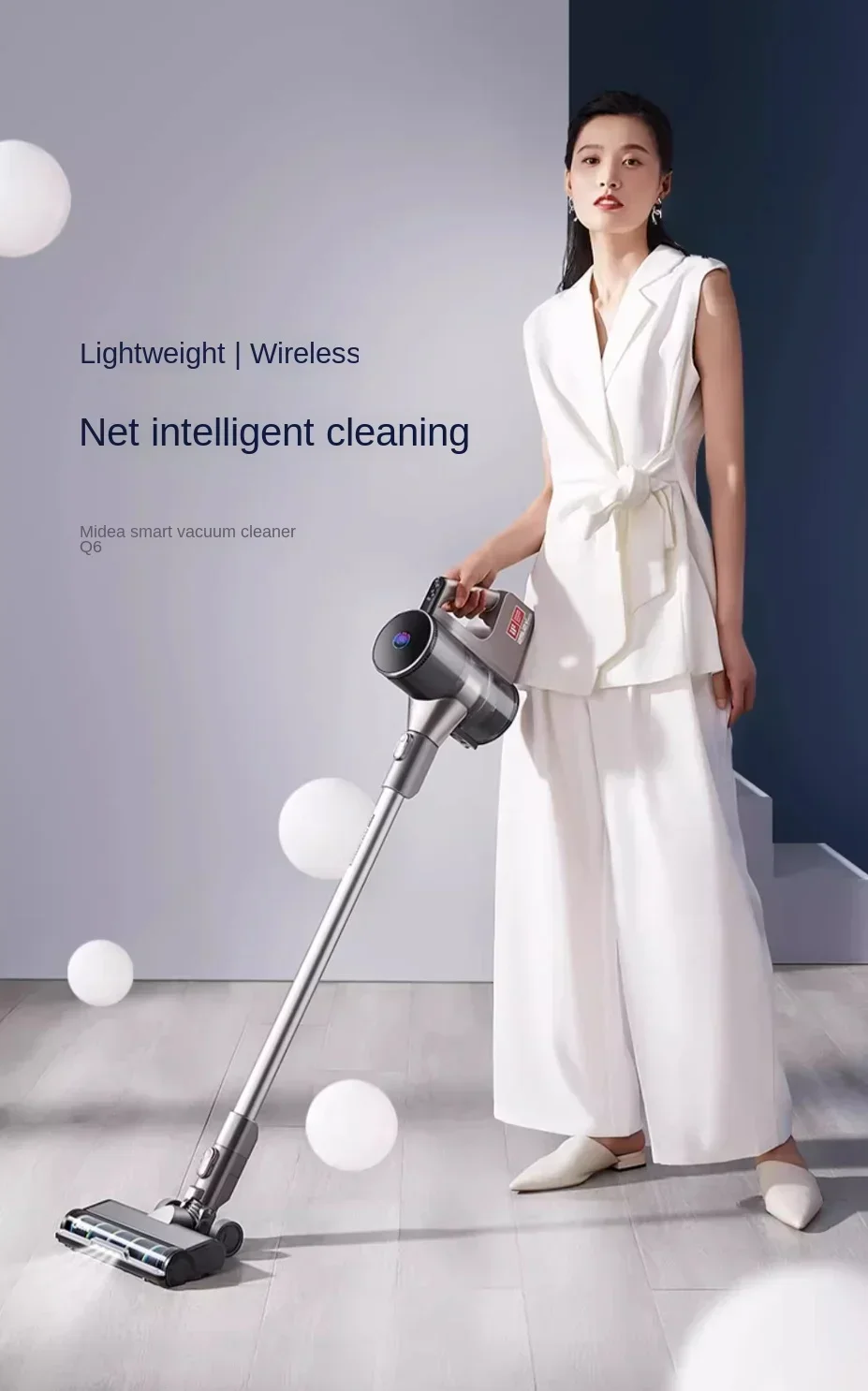 

Midea Q6 Wireless Vacuum Cleaner Household Appliances Large Suction Small Handheld Suction Mop Ultra Quiet Mopping Machine