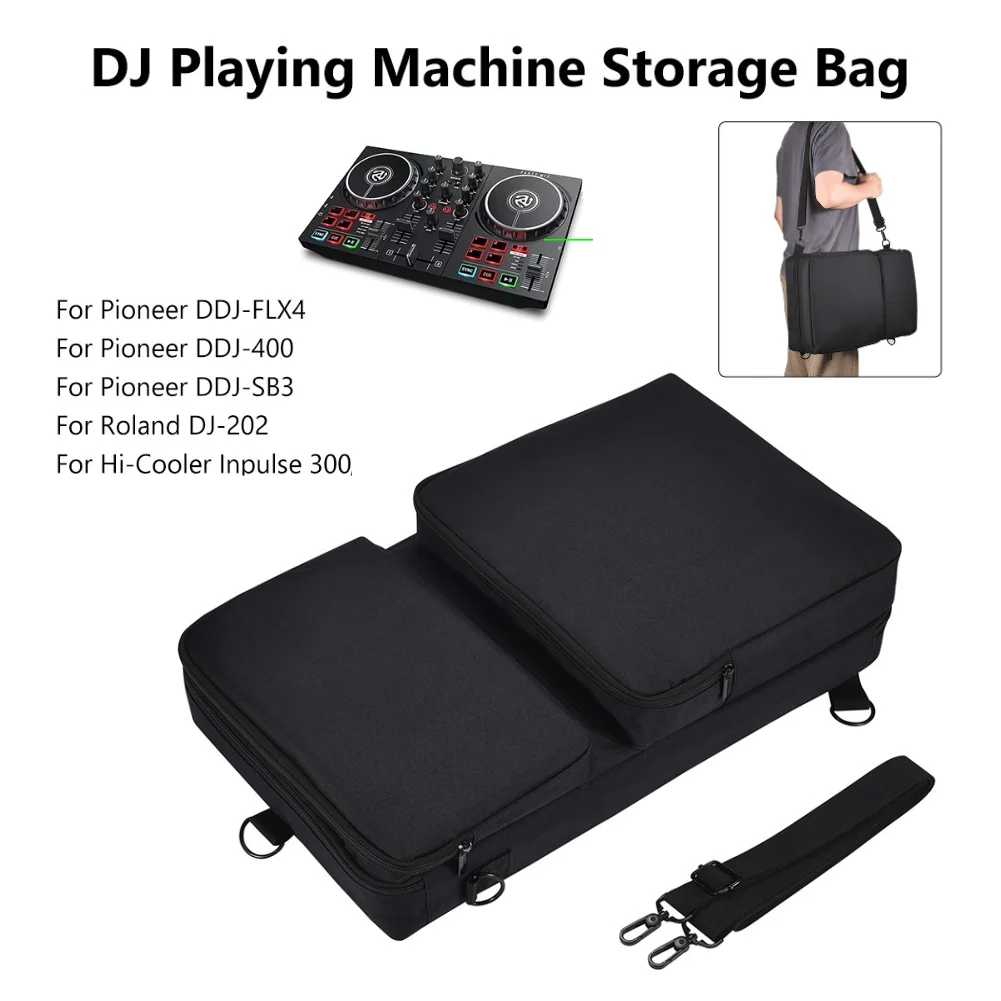 Portable DJ Controller Padded Storage Bags Dustproof Turntables Protective Case Scratch-resistant for Pioneer DDJ-400 DDJ-FLX4