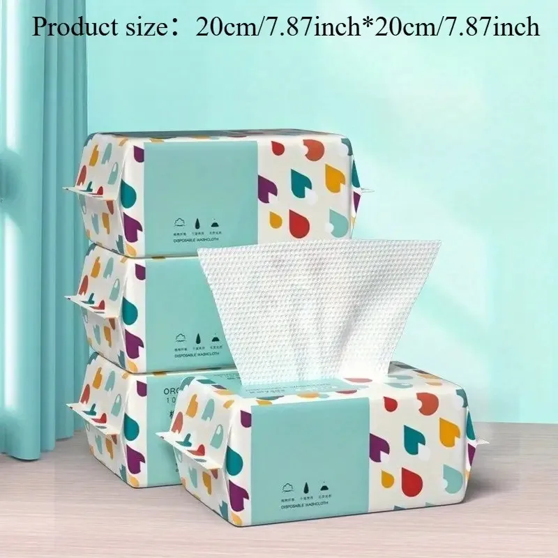 100 SZTUK Jednorazowych Ręczników do Twarzy |   Ultra miękkie płatki kosmetyczne z bawełny |   Bardzo grube chusteczki do demakijażu dla skóry wrażliwej