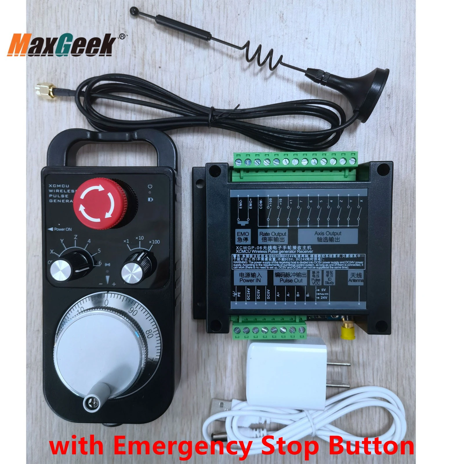 Maxgeek XCMCU XCWGP-06 6-Axis Wireless MPG Manual Pulse Generator CNC MPG without Emergency Stop Function
