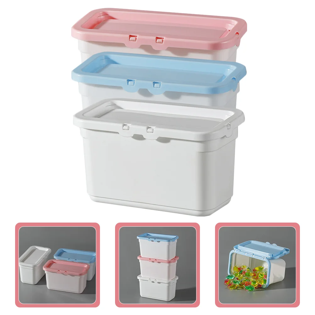 

3 Pack Laundry Detergent Beads Storage Box Large Capacity Dispenser Containers for ganizing Laundry Powder Beads PP Material