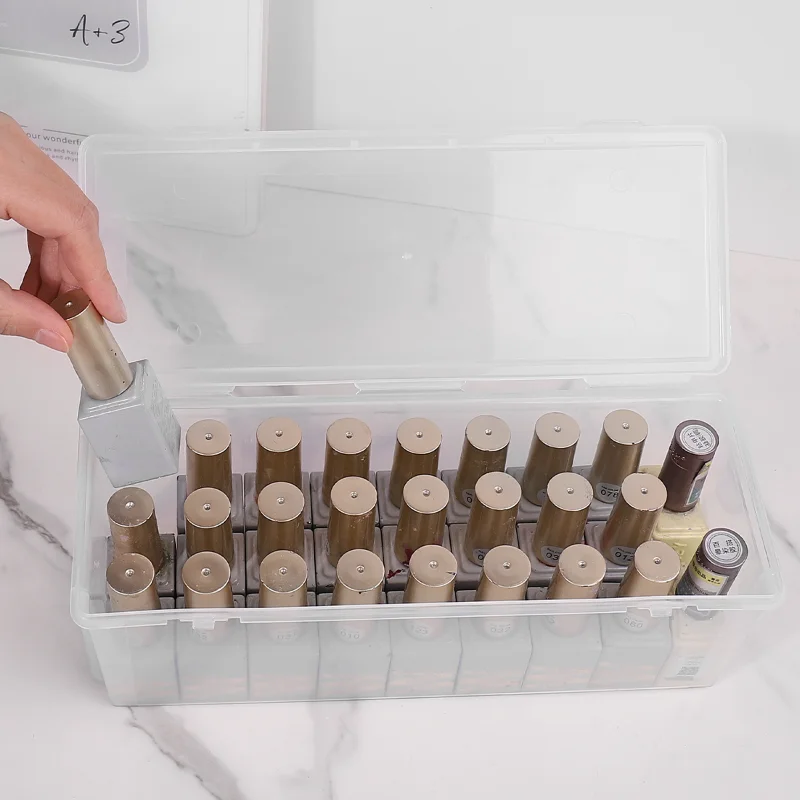 مسمار البولندية مسمار الغراء صندوق تخزين حامل حاوية شفافة صندوق فارغ تنظيم حالة ارتداء مسمار أدوات الرسم التخزين