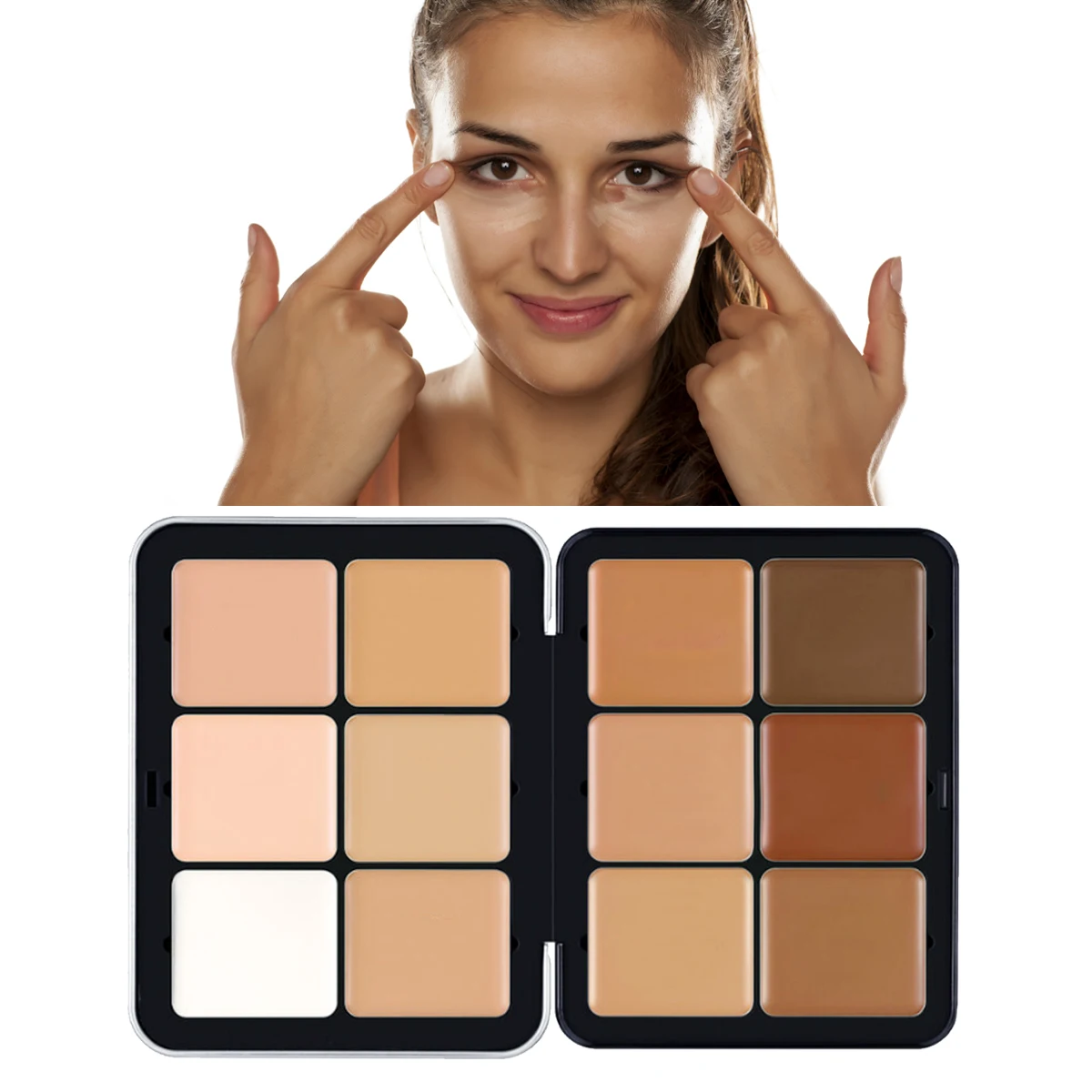 12 Shades Concealer Palette Private Label Contour Makeup Cream Foundation Face Brightening Make up Kit Wholesale Bulk Business