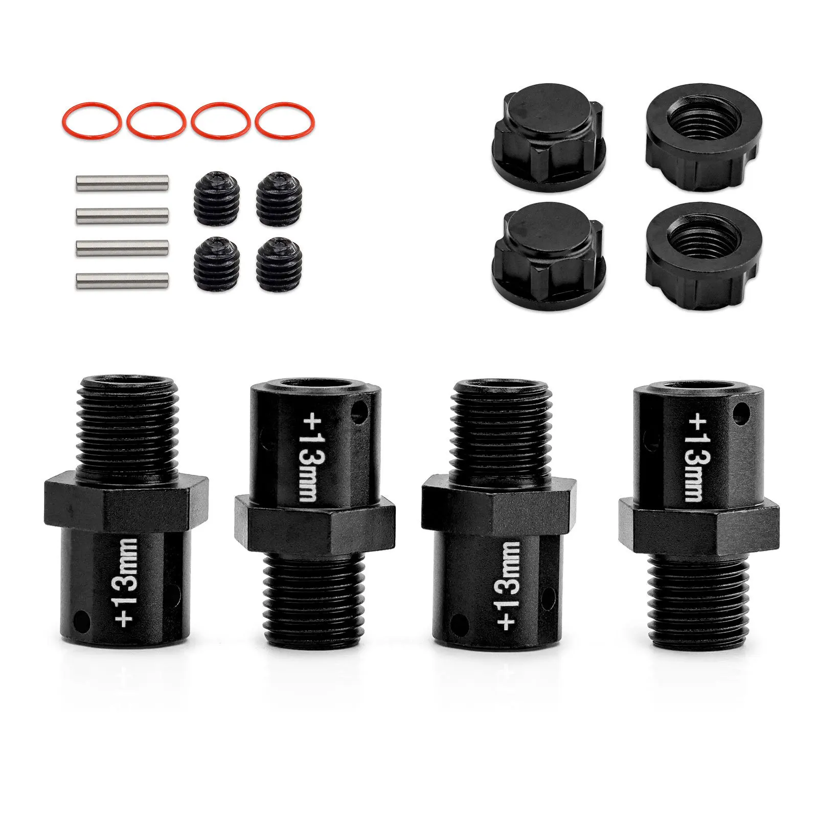 4Pcs/Set Aluminum Alloy 13mm Hex Adapters Replacement Upgrade Parts For ARRMA 1/8 Kraton Outcast Fireteam Typhon Accessories