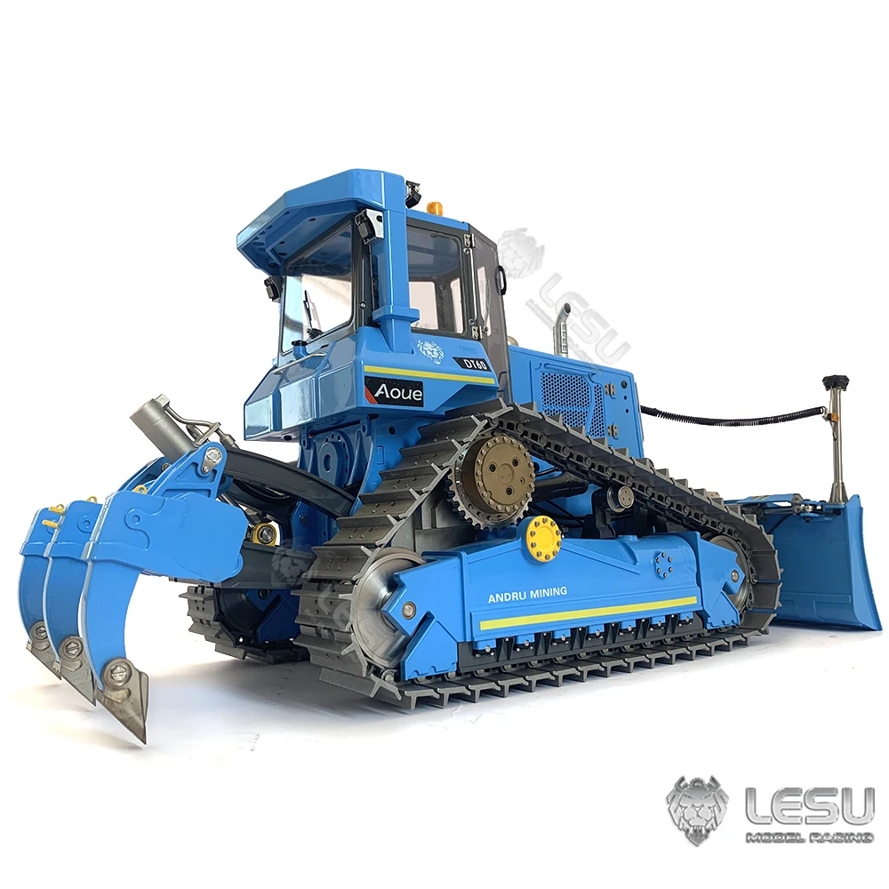 LESU 1/14 RC Crawler Dozer Aoue DT60 Bulldozer Hydraulic Construction Vehicles Model Truck Pump Lights Kits