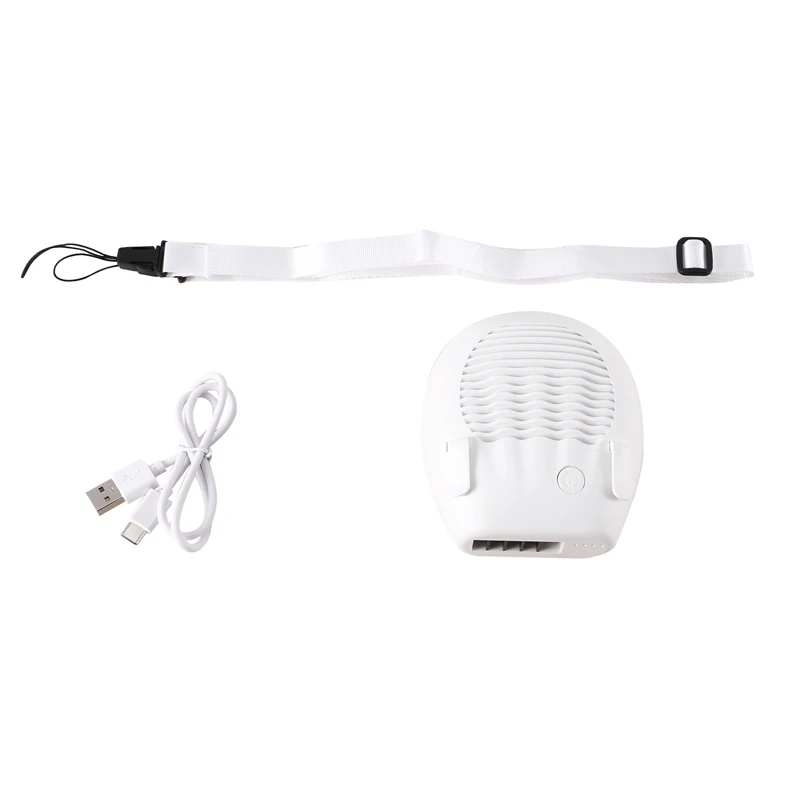 

Power Bank Personal Handheld Air Conditioner Electric Fan Mobile Power Fan 6500Mah Rechargeable Hanging Waist Fan Wearable White