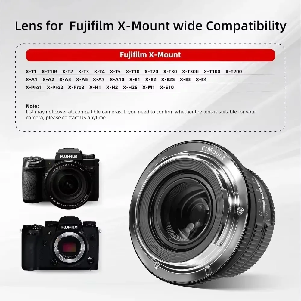 Pergear 25mm F1.7 Manual Camera Lens APS-C for Fuji X Canon RF Nikon Z M4/3 Sony E Mount Large Aperture mirrorless cameras