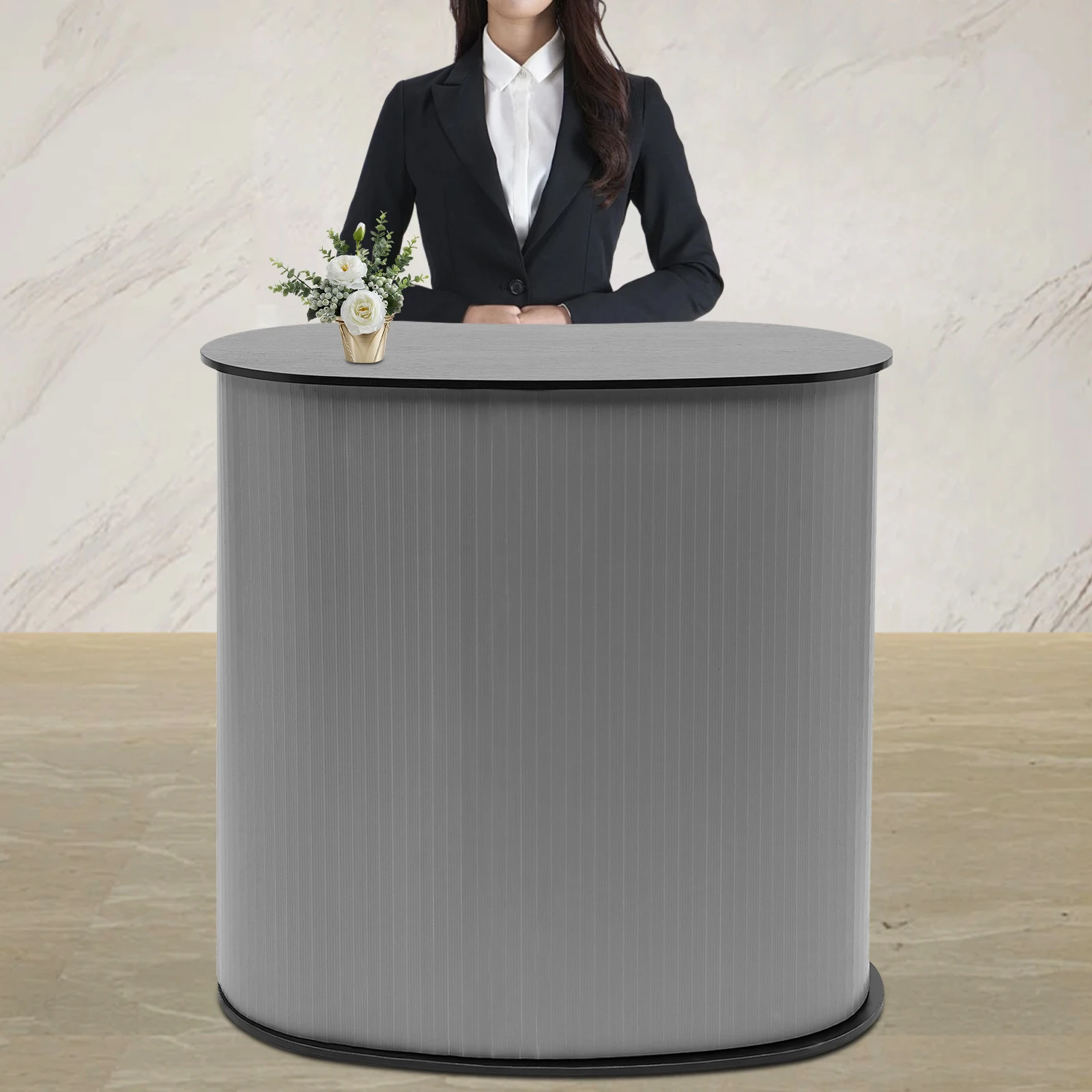 Portable Tradeshow Podium Table Display Exhibition Counter Stand Booth Fair withCarrying Bag Promotion Bar Table Foldable