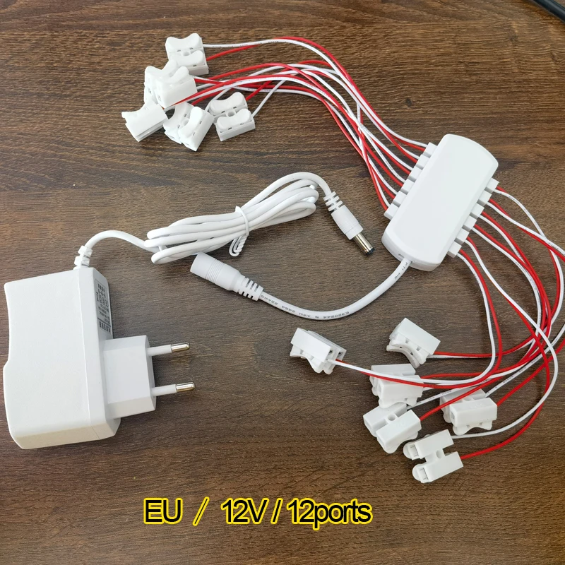 3V/12V AC/DC Adapter Voeding met 6/12 poorten EU Power adapter Uitgang voor Model Led Licht Lamp/Spoorweg/Spoorweg/Trein Layout
