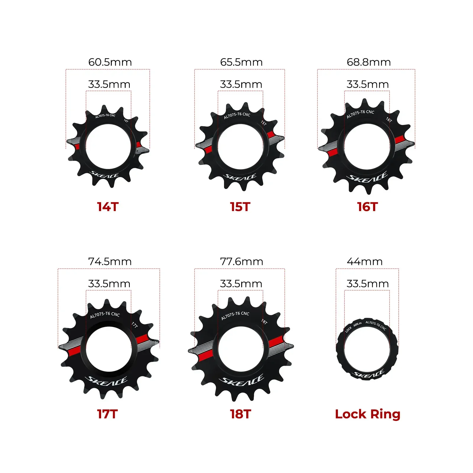 SKEVCE Fixed Gear Bike Freewheel 14T 15T 16T 17T 18T Single Speed Fixie Bicycle Cog Aluminum Alloy Track Bicycle Cassette Parts