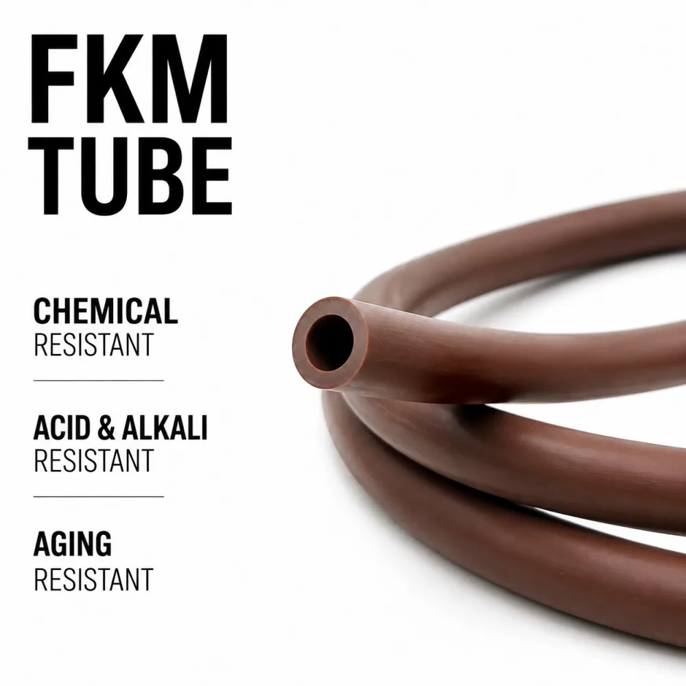 FKM Tube Brown ID2 3 4 5 6 7 8 10 12 14mm Fluorine Rubber Hose Oil Resistant Acid Alkali Corrosion Fuel Delivery Tube