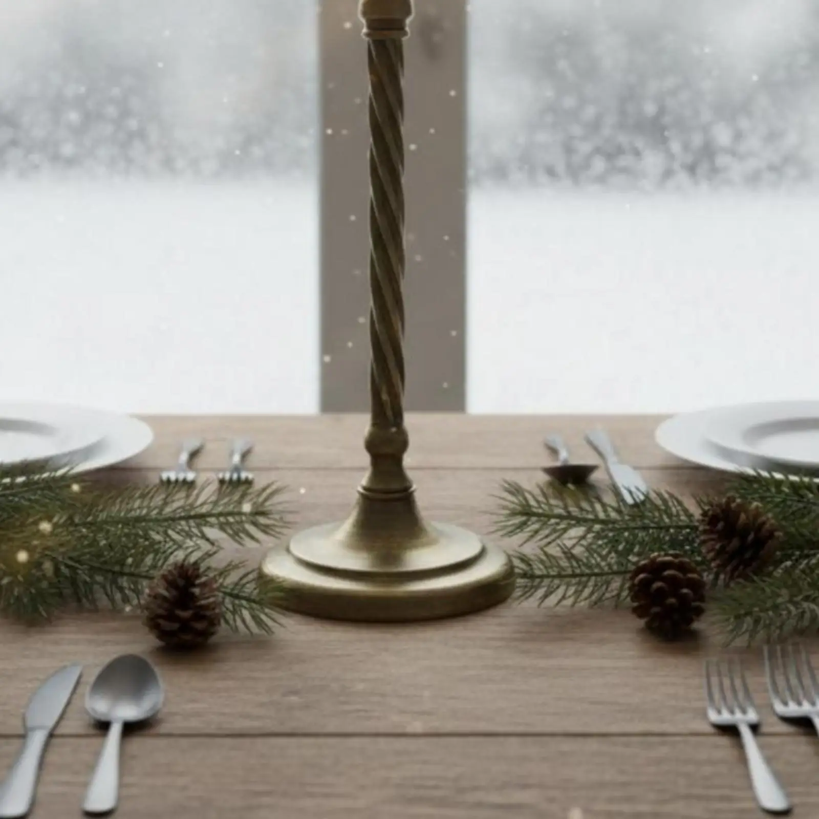 Retro Bronze Candle Stand Multi-Arm Design Vintage Candelabra Festive Mood Bronze Candle Holder for Wedding, Holiday Party,