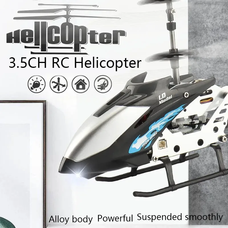 ABS KIDS 3.5CH Remote Control Helicopter For Kids Infrared USB Charging Airplane Model Toy With Lights Birthday Gifts For Boys