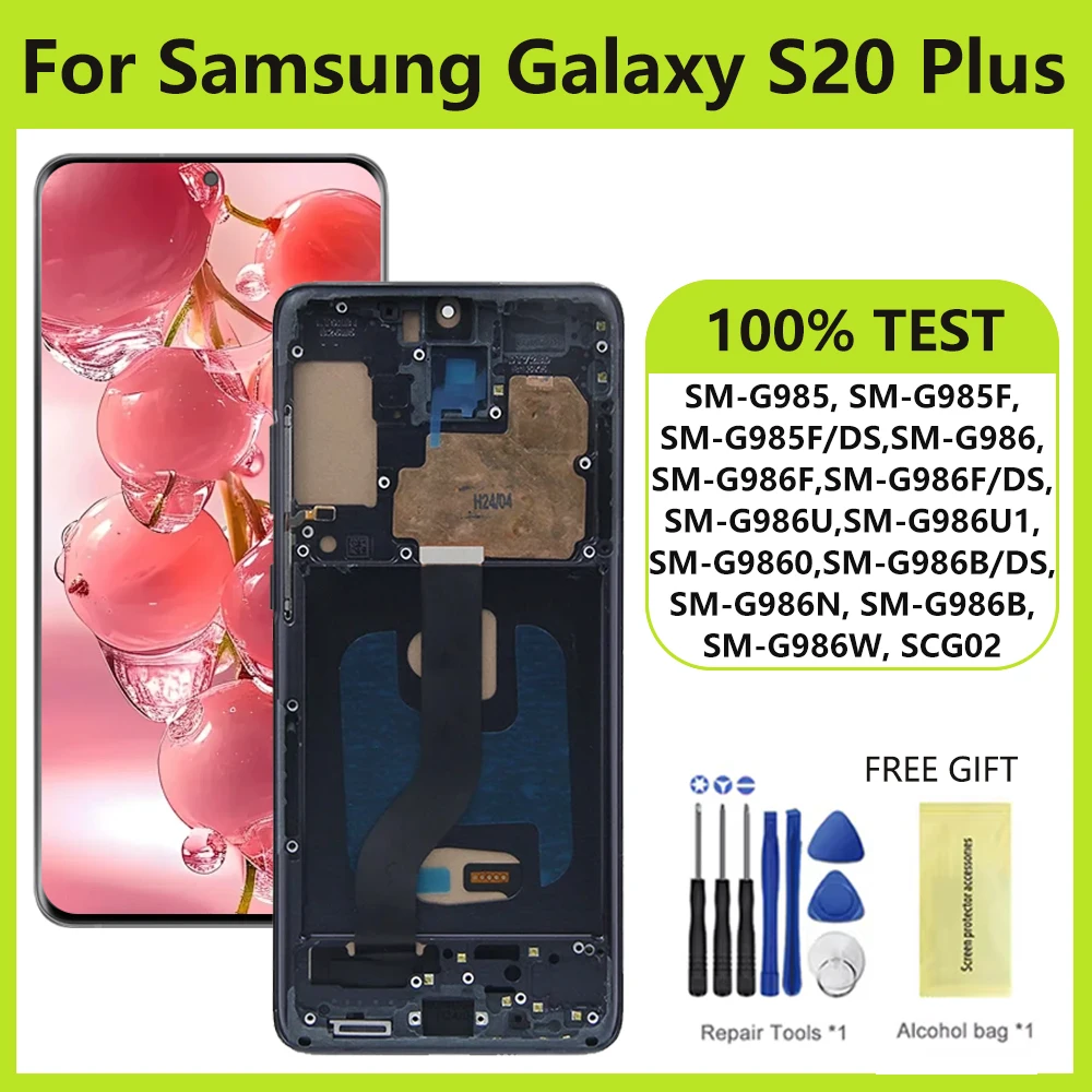 

TFT-экран для Samsung Galaxy S20 Plus S20plus G985 G985F G985F/DS, ЖК-дисплей, сенсорный экран в сборе, дигитайзер, замена