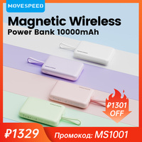 MOVESPEED 10000mAh L10 PD20W Magnetic Power Bank 22.5W light weight Portable External Battery Type C Cable Powerbank for iPhone