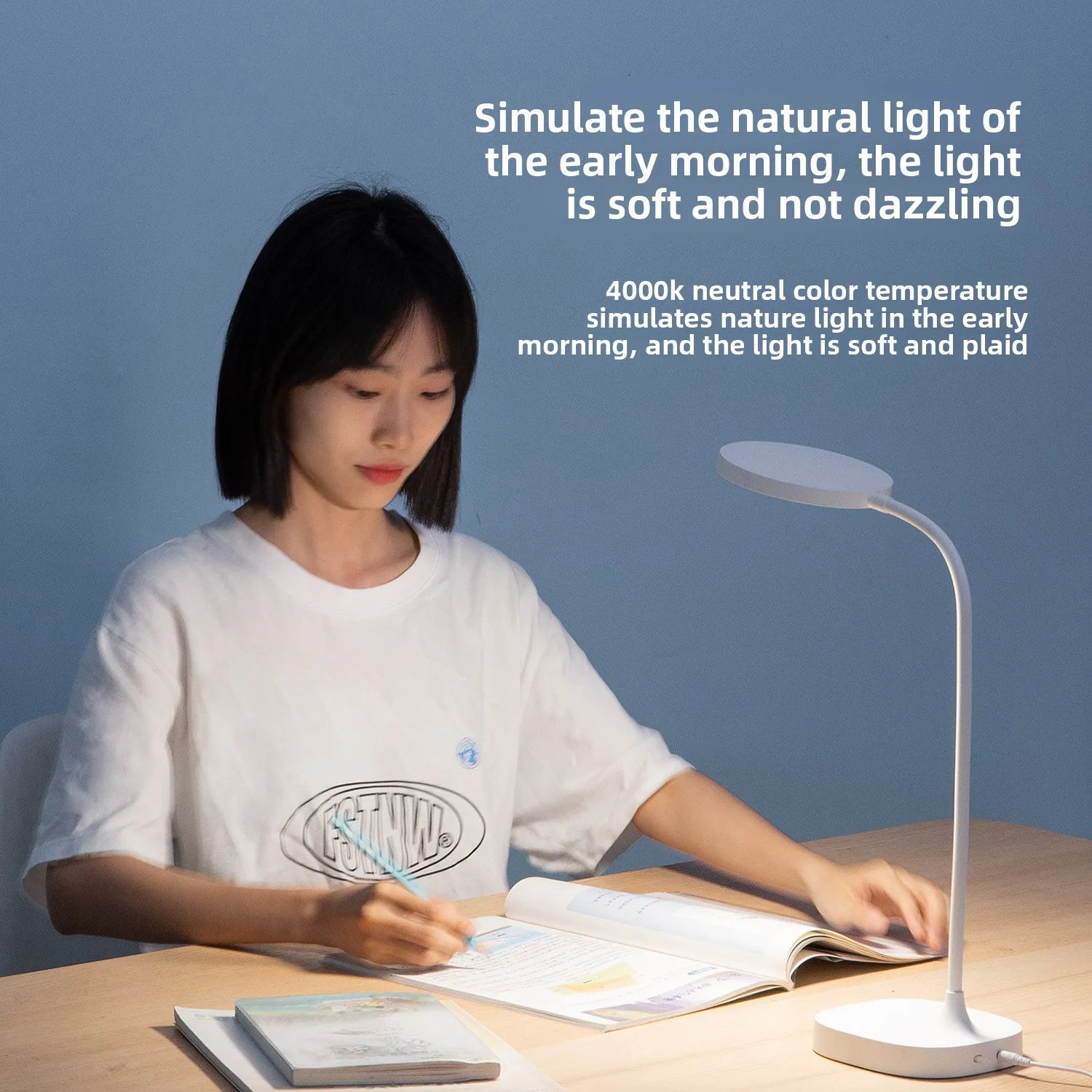 LED Desk Lamp Creative Fashion Small Fresh Simple, Silicone Hose Adjustment Cute Desktop Student