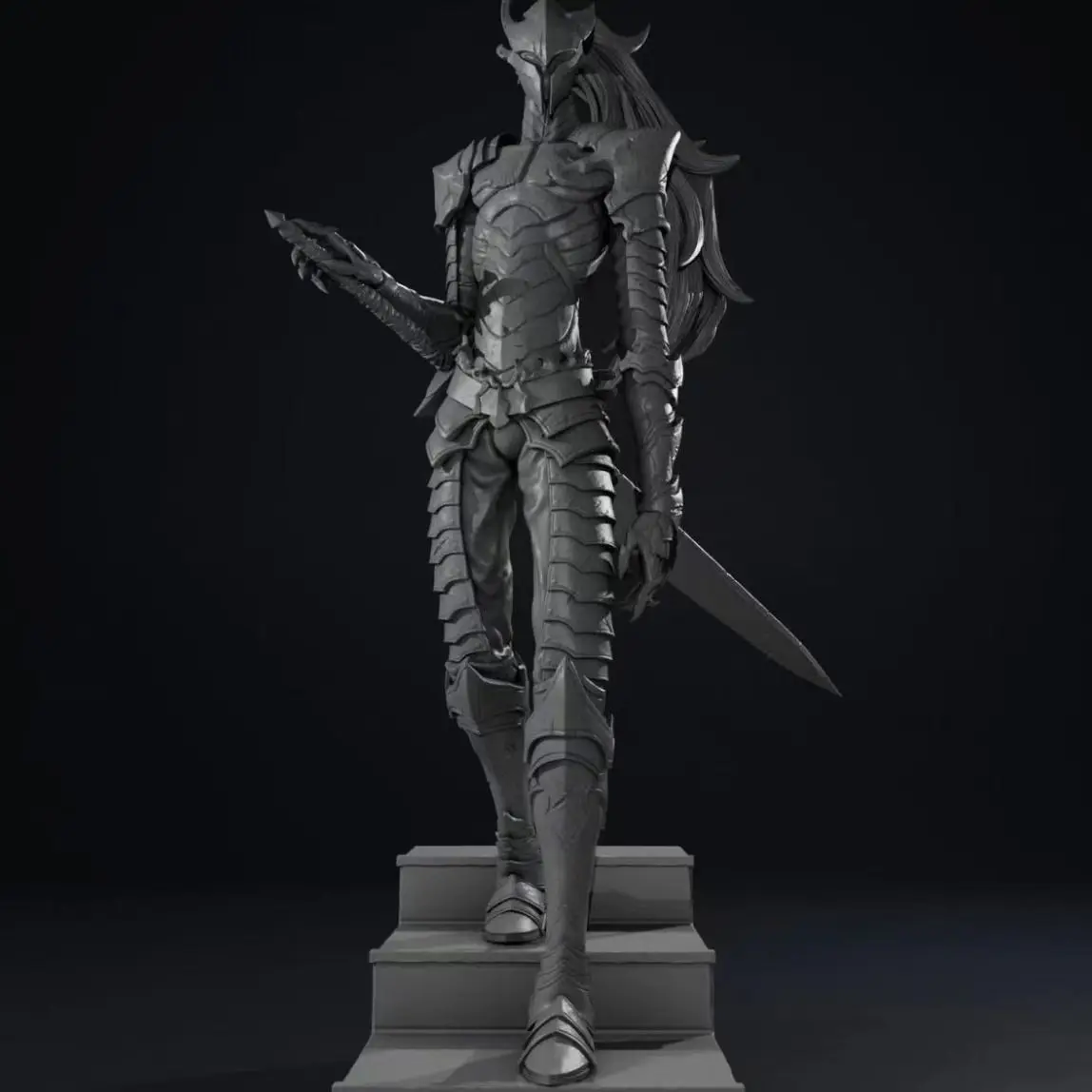

1/24 Scale 75mm height Resin Figure Assemble Model Kit Blood-Red Knight Unassembled Unpainted 3D printed statue toy 1344