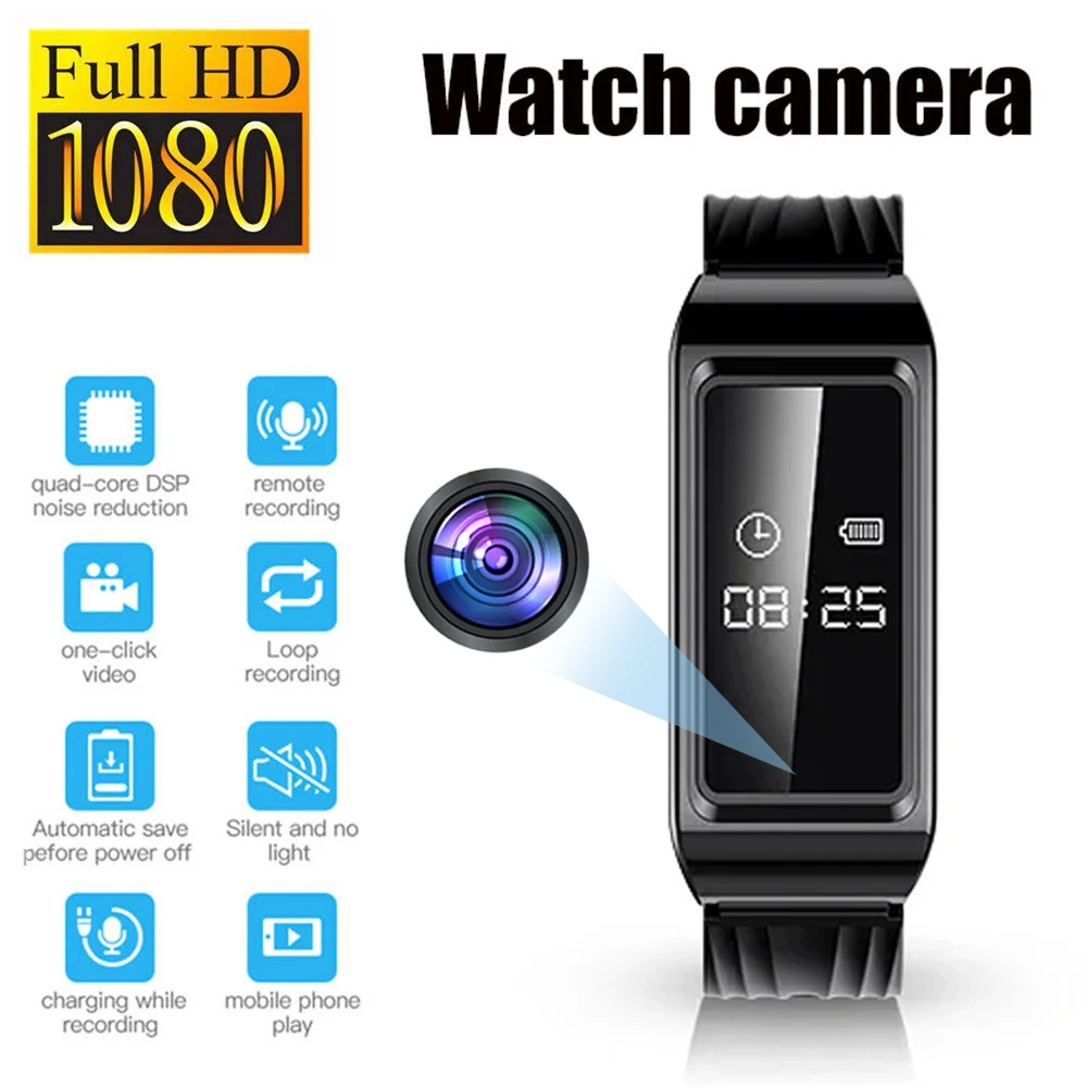 1080P HD Mini videocamera orologio registratore vocale braccialetto indossabile videocamera orologio registratore DV