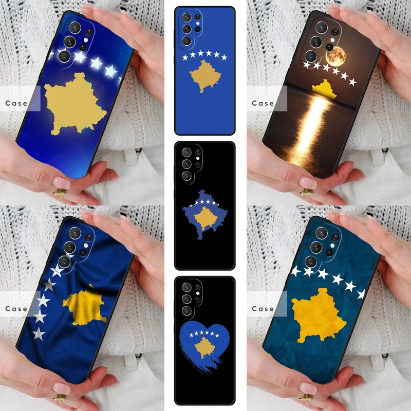 Kosovo Flag SOFT TPU Phone Case for Samsung Galaxy S26 S25 S24 S23 S22 S21 S20 Note10 Plus FE Ultra Cover