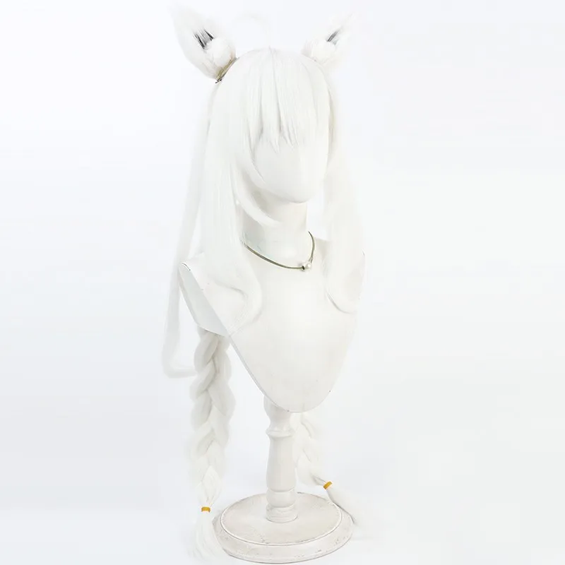 

Virtual Vtuber Live Streaming Host White on Blowing Snow Cos Wig, Fluffy Corn Whiskers, Split Ears